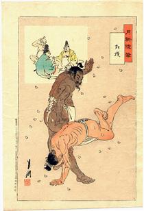 Sumo wrestlers - Ogata Gekkō