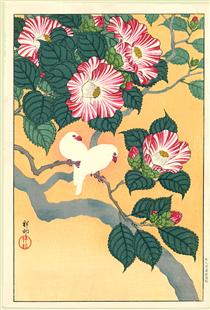 Camellia and Rice Birds - Ohara Koson