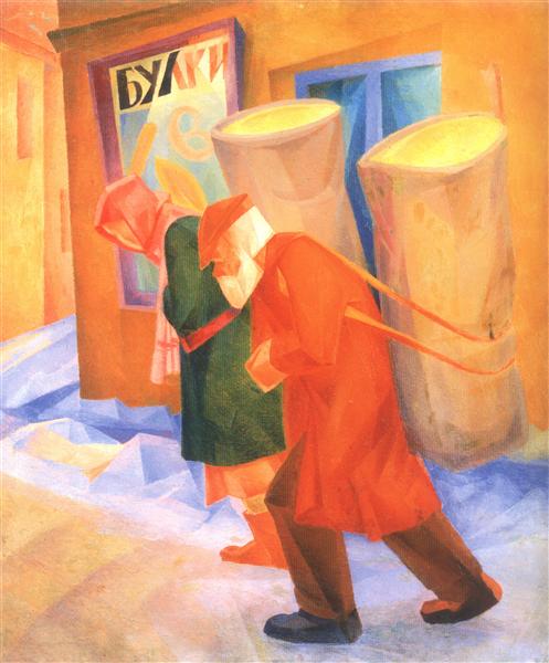 Sawdust carriers, 1929 - Oleksandr Bogomazov