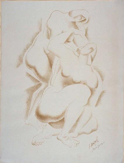 Two Figures, 1921 - Oleksandr Arjípenko