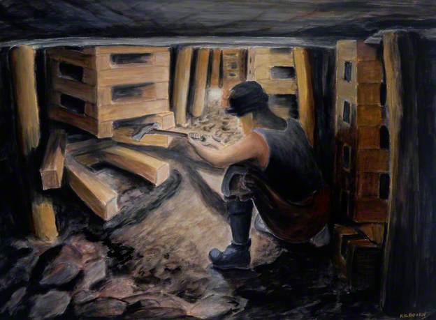 Coal-Face Drawer in the Goaf, 1975 - Оливер Килборн