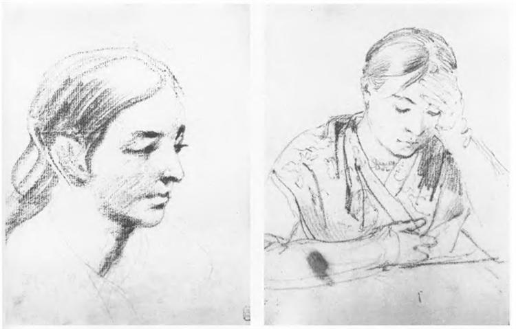 Портрет молодой женщины. Деревенская девушка, читающая книгу, 1807 - Орест Кипренский