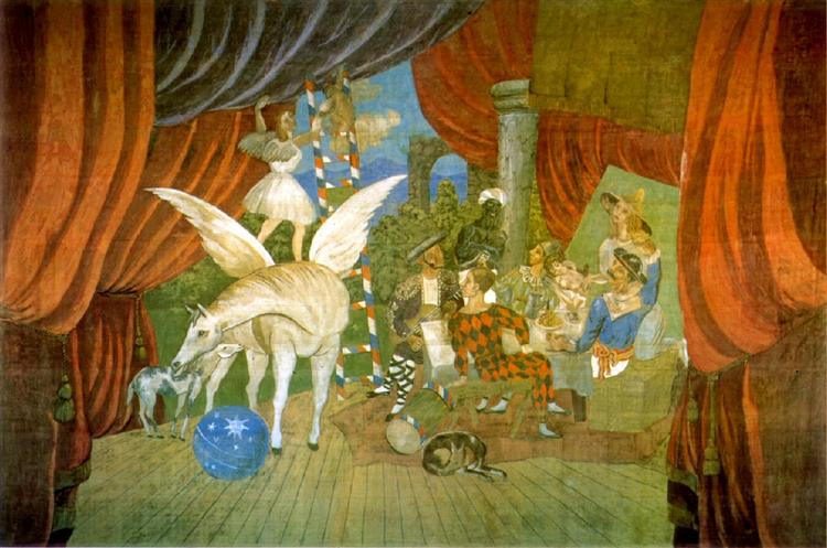 Curtain for the ballet "Parade", 1917 - Пабло Пикассо