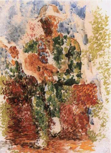 Арлекін з гітарою, 1916 - Пабло Пікассо