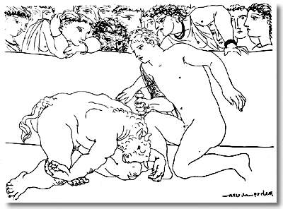 Minotaur is wounded, 1933 - 畢卡索