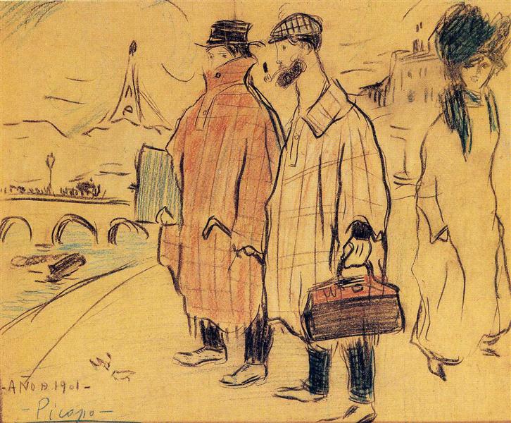 Pablo Picasso and Sebastìa Junyer-Vidal arrives to Paris, 1901 - Pablo Picasso