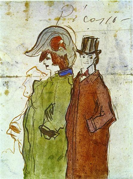 Picasso with partner, 1901 - 畢卡索