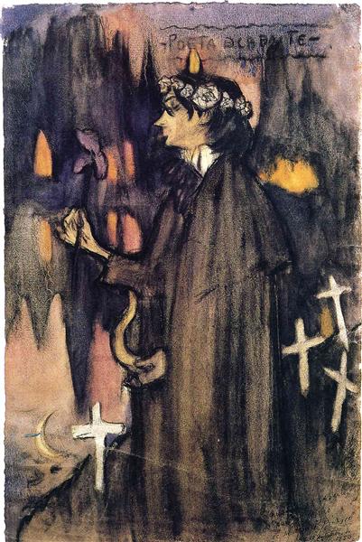 Sabartes as decadent poet, 1900 - Пабло Пикассо