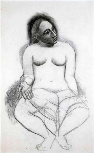Seated nude, 1906 - Пабло Пикассо