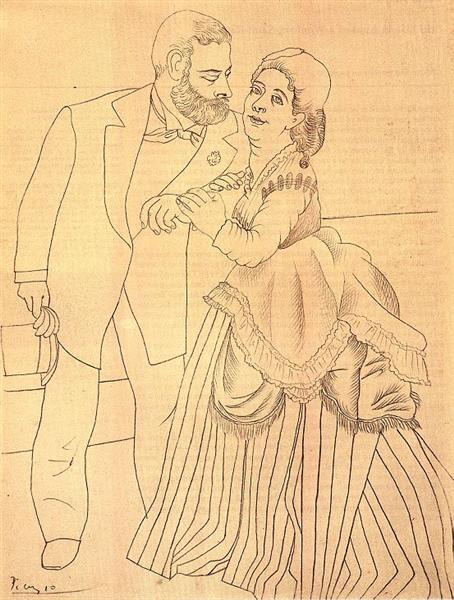 Spouses Sisley after the 'The Betrothed' by Auguste Renoir, 1919 - Pablo Picasso