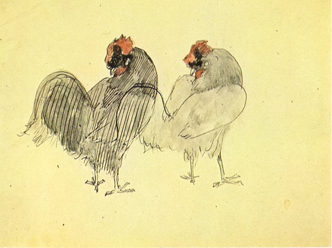 Two roosters, 1905 - Пабло Пикассо