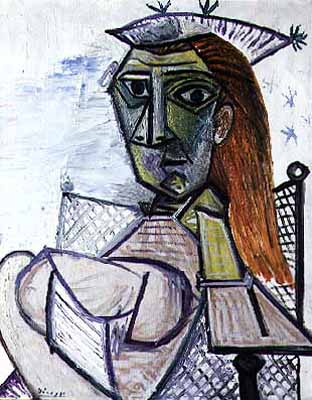 Woman sitting in an armchair, 1941 - Пабло Пикассо