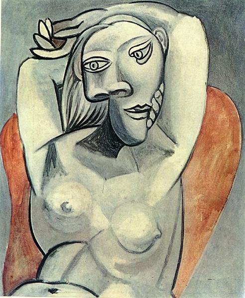 Woman sitting in red armchair, 1939 - Pablo Picasso