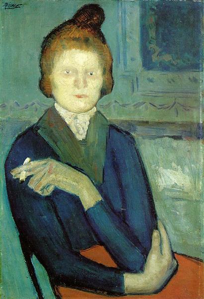 Woman with cigarette, 1903 - Пабло Пикассо