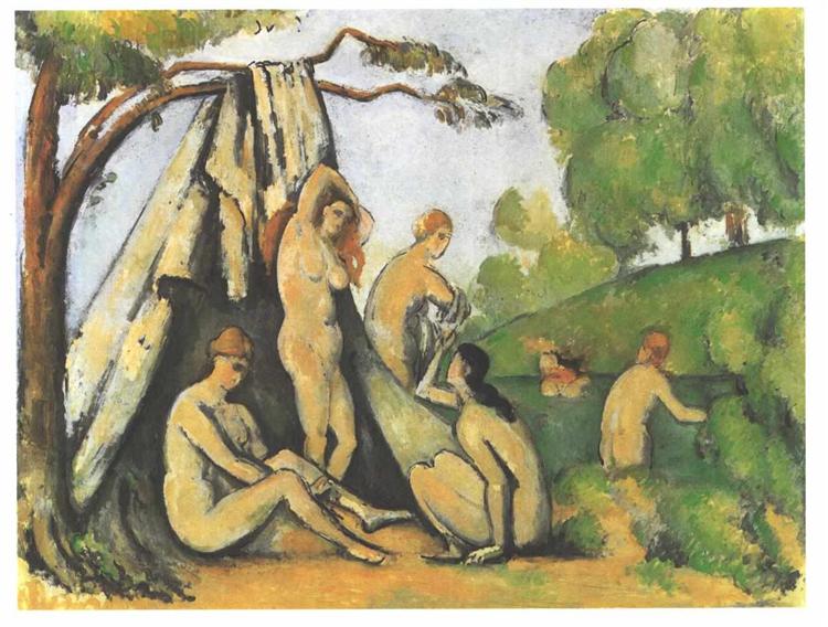 Bathers Outside a Tent, c.1883 - c.1885 - Paul Cezanne