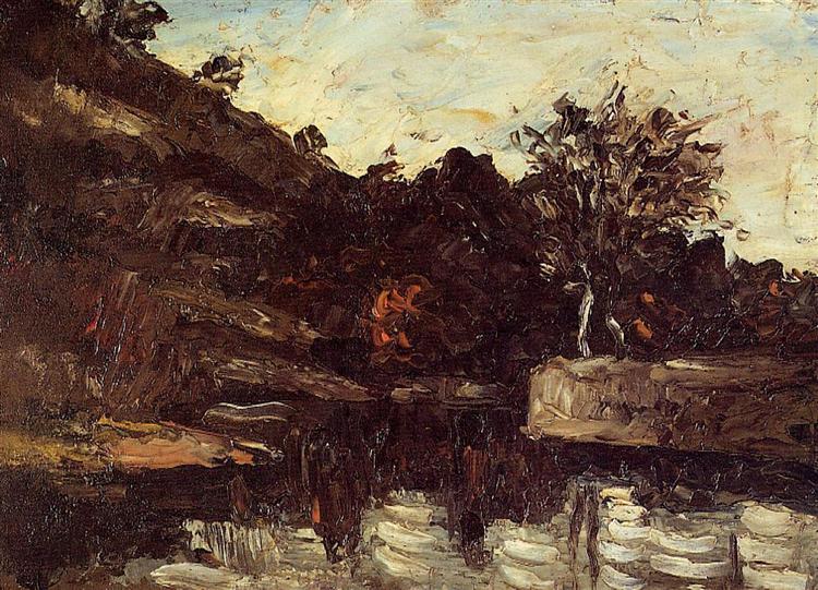 Bend in the River, c.1868 - Поль Сезанн