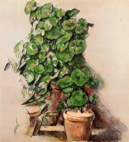 Pots of Geraniums, c.1888 - 塞尚