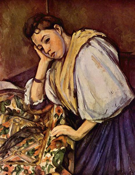 Young Italian Girl Resting on Her Elbow, 1896 - Paul Cezanne