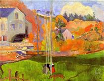 A breton landscape. David's mill. - Paul Gauguin