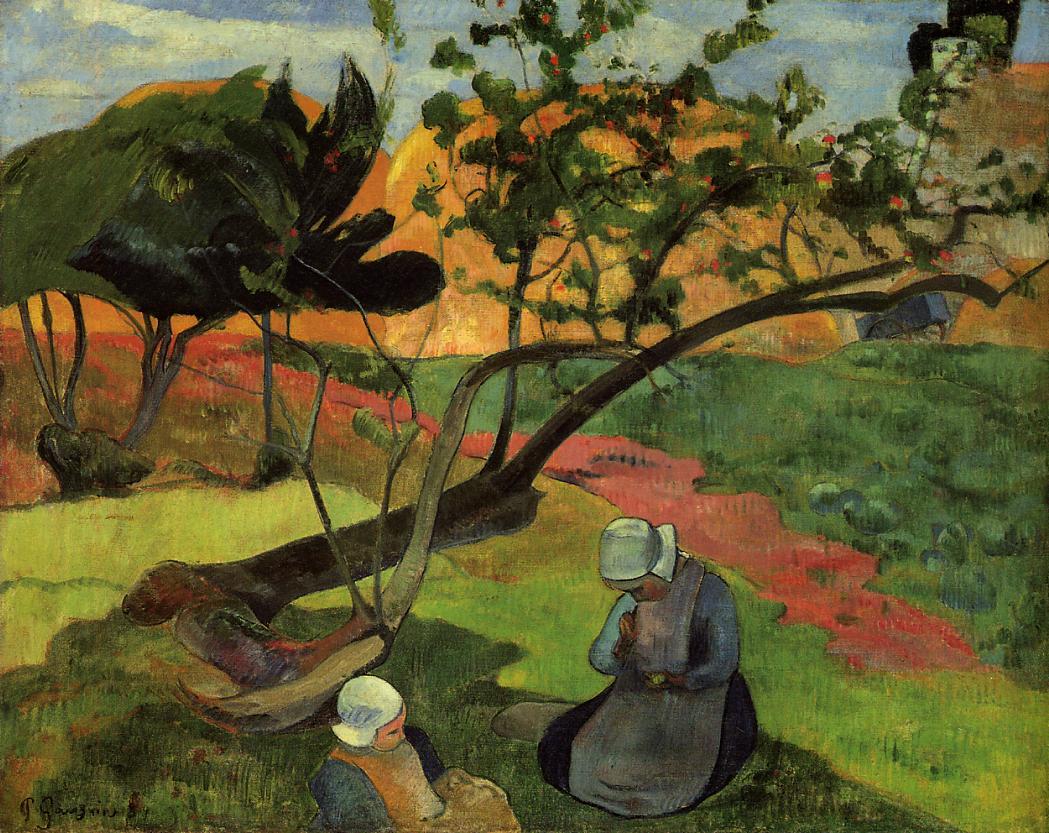 Landscape with two breton women, 1889 Paul Gauguin