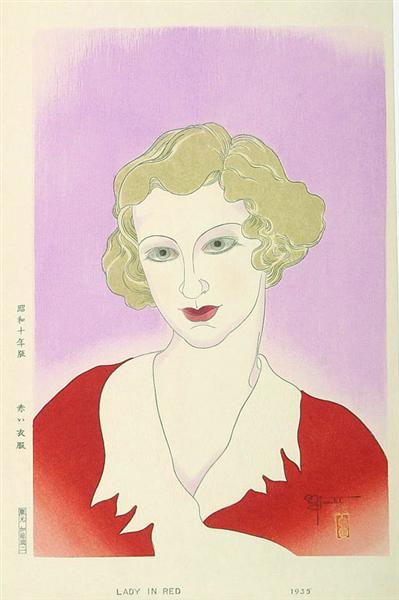 Lady in Red, 1935 - Paul Jacoulet