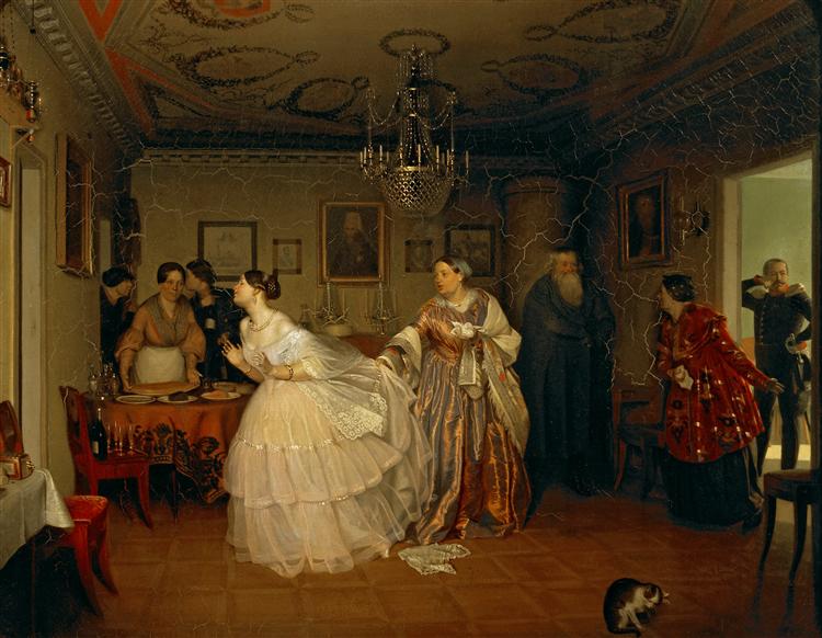 The Major's Marriage Proposal, 1851 - Pawel Andrejewitsch Fedotow
