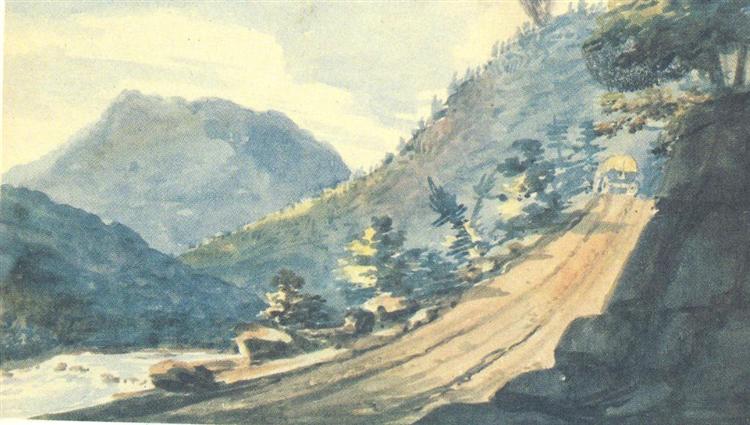 The road in the mountains, c.1812 - Pavel Svinyin