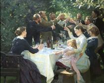 Hip, Hip, Hurrah! Artists' Party at Skagen - Peder Severin Krøyer