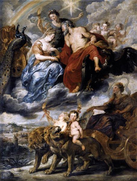 7. The Meeting of Marie de' Medici and Henry IV at Lyons, 1622 - 1625 - Peter Paul Rubens