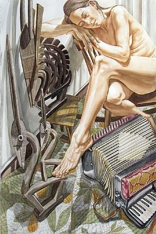 Swan, Accordion, and Mercury, 1994 - Philip Pearlstein