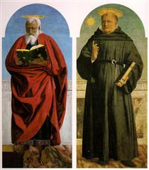 St. John the Evangelist and St. Nicholas of Tolentino - П'єро делла Франческа