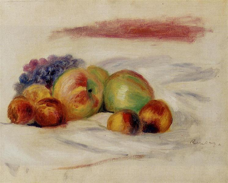 Apples and Grapes, c.1910 - 雷諾瓦