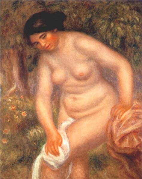 Bather drying herself, 1895 - Пьер Огюст Ренуар