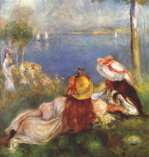 Girls on the seashore, 1894 - 雷諾瓦
