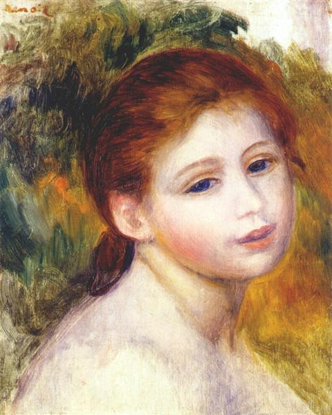 Head of a woman, c.1887 - Auguste Renoir