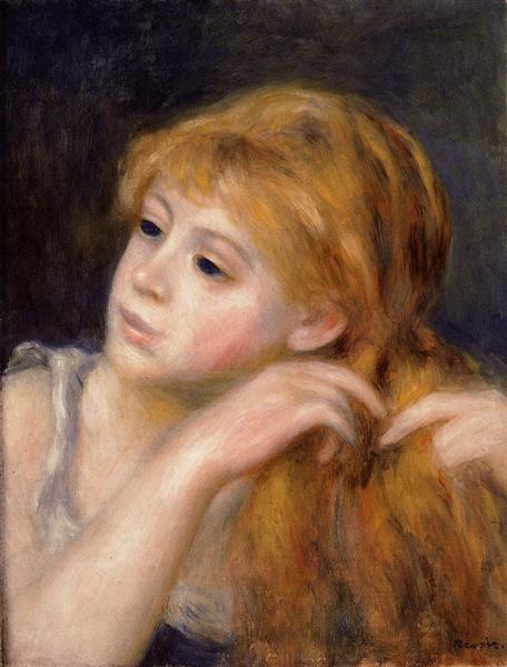 Head of a Young Woman, 1890 - Auguste Renoir