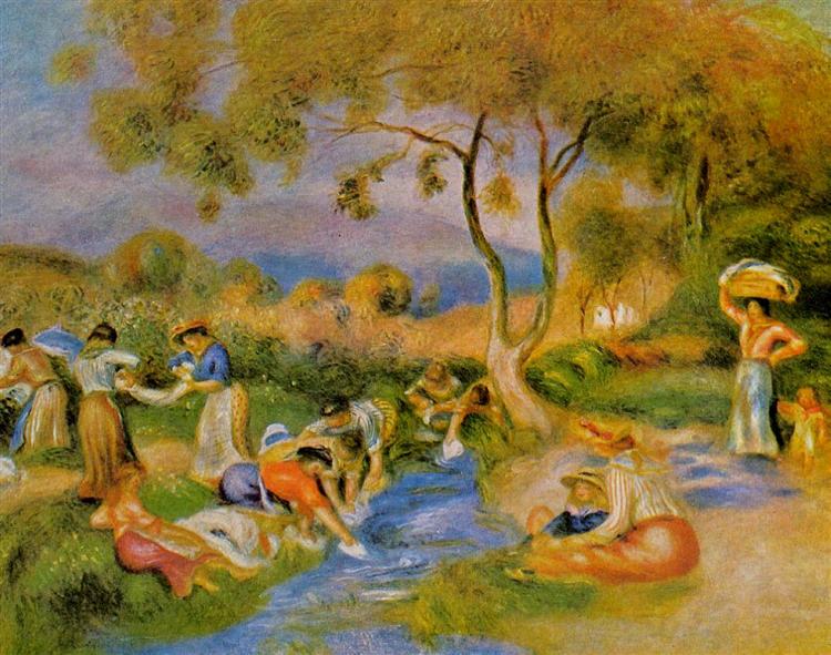 Laundresses at Cagnes, 1912 - Пьер Огюст Ренуар