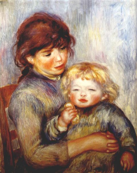 Maternity (child with a biscuit), 1887 - Auguste Renoir