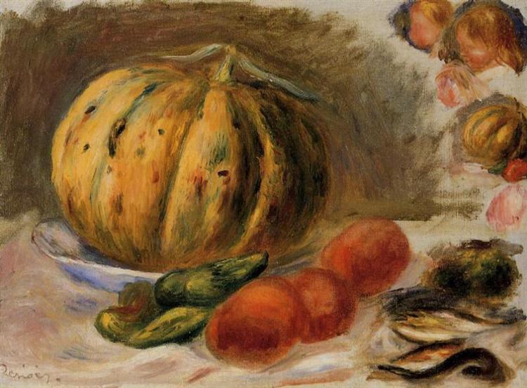 Melon and Tomatos, c.1903 - 雷諾瓦