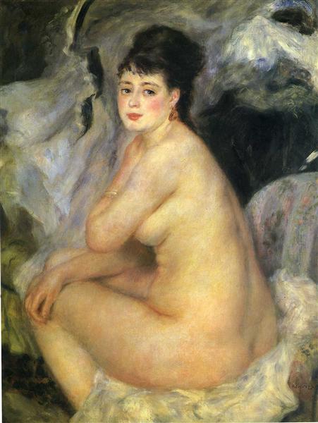 Nude Seated on a Sofa, 1876 - 雷諾瓦