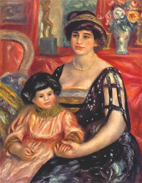 Portrait of Madame Duberville with Her Son Henri, 1910 - Pierre-Auguste Renoir