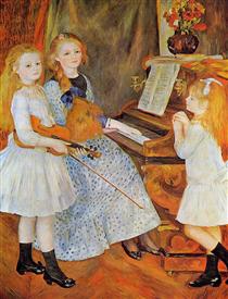 Porträt der Töchter von Catulle-Mendès am Klavier - Pierre-Auguste Renoir