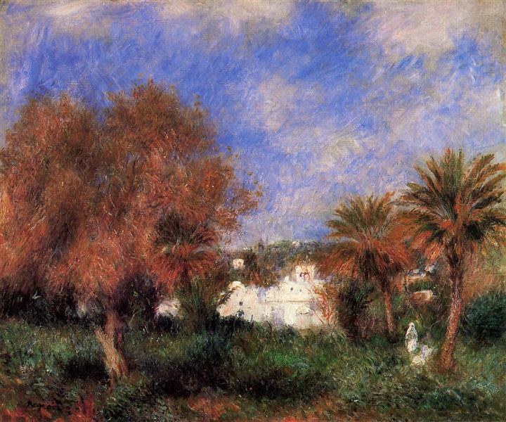 The Garden of Essai in Algiers, 1881 - 雷諾瓦