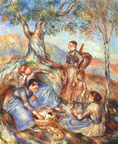 Grape Pickers at Lunch, c.1888 - Pierre-Auguste Renoir