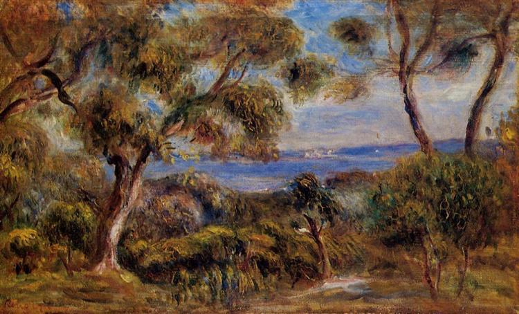 The Sea at Cagnes, c.1910 - 雷諾瓦