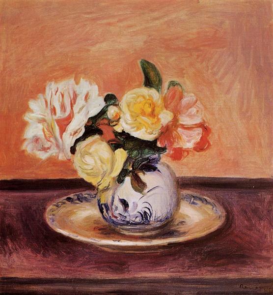 Vase of Flowers - 雷諾瓦