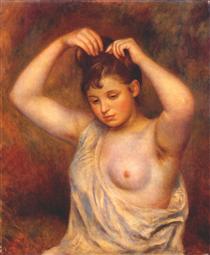 Femme se coiffant - Auguste Renoir