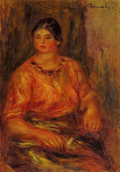 Woman in a Red Blouse, 1914 - 雷諾瓦