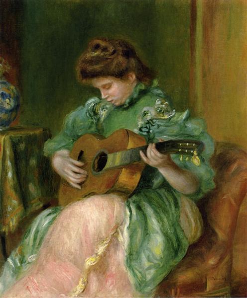Woman with a Guitar, c.1896 - 1897 - Пьер Огюст Ренуар