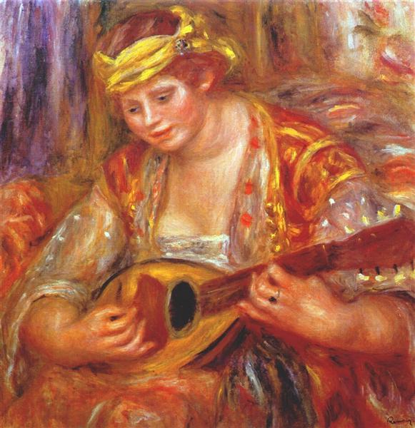Woman with a mandolin, 1919 - 雷諾瓦
